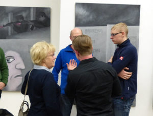 Diskussion mit Besuchern