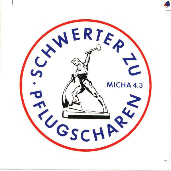 Aufkleber "Schwerter zu Pflugscharen"
